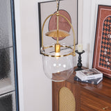 Lorford Cup Glass Pendant Light Elegant Gold Finish Hanging Ceiling Lamp for Modern Kitchens