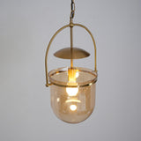 Lorford Cup Glass Pendant Light Elegant Gold Finish Hanging Ceiling Lamp for Modern Kitchens