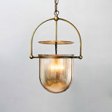 Lorford Cup Glass Pendant Light Elegant Gold Finish Hanging Ceiling Lamp for Modern Kitchens