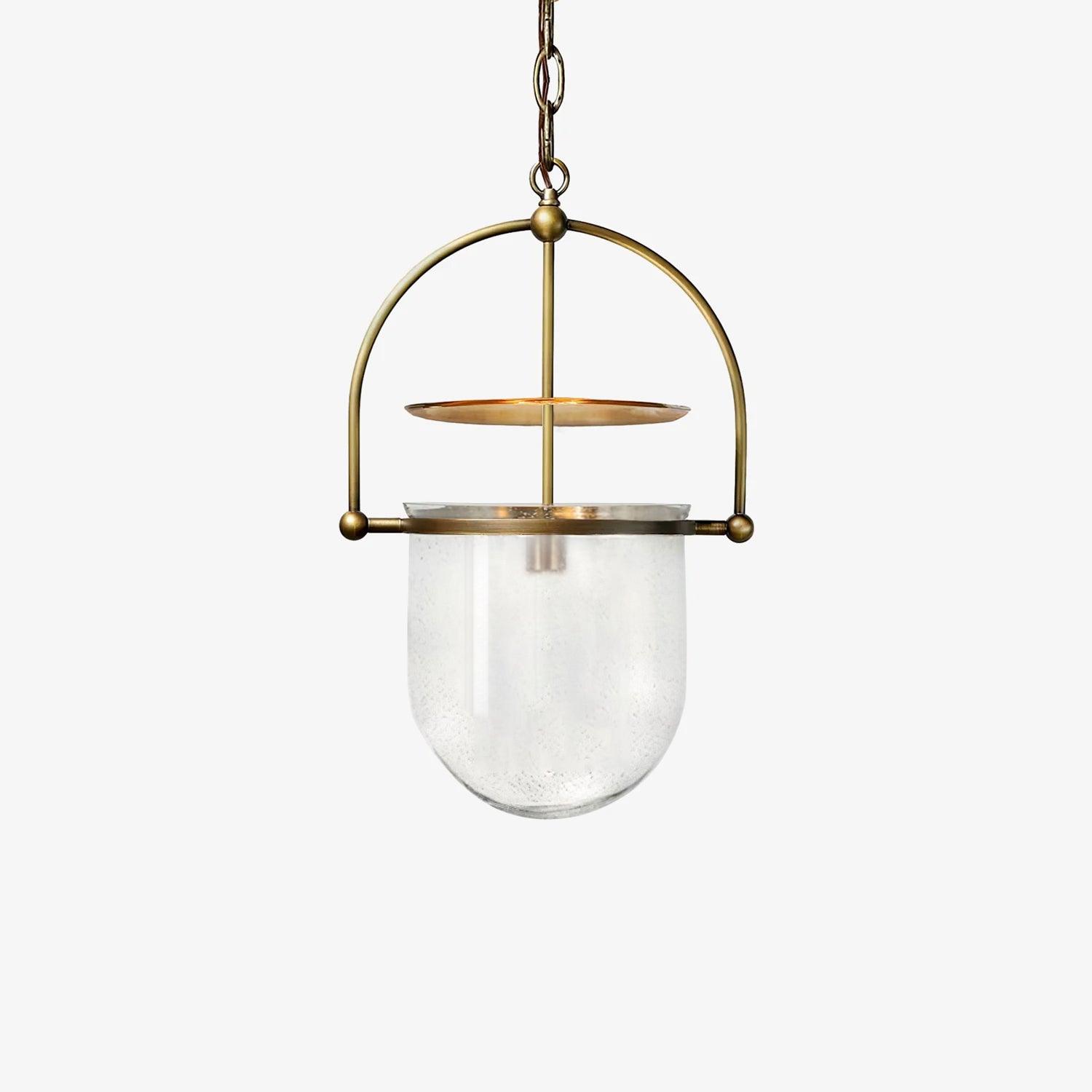 Lorford Cup Glass Pendant Light Elegant Gold Finish Hanging Ceiling Lamp for Modern Kitchens
