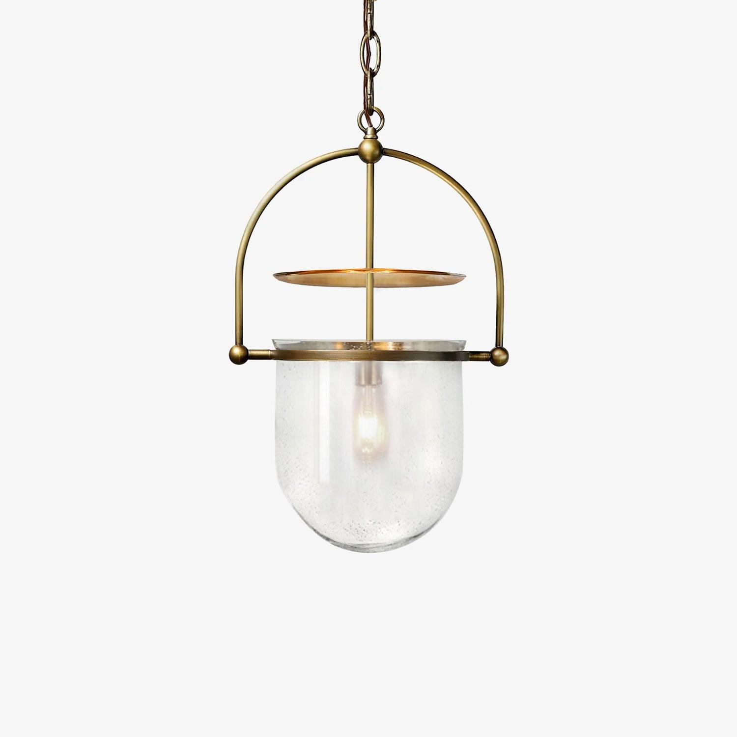 Lorford Cup Glass Pendant Light Elegant Gold Finish Hanging Ceiling Lamp for Modern Kitchens