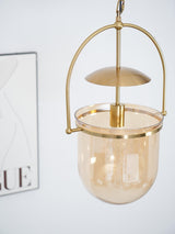 Lorford Cup Glass Pendant Light Elegant Gold Finish Hanging Ceiling Lamp for Modern Kitchens
