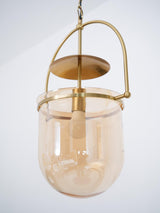 Lorford Cup Glass Pendant Light Elegant Gold Finish Hanging Ceiling Lamp for Modern Kitchens