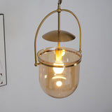 Lorford Cup Glass Pendant Light Elegant Gold Finish Hanging Ceiling Lamp for Modern Kitchens