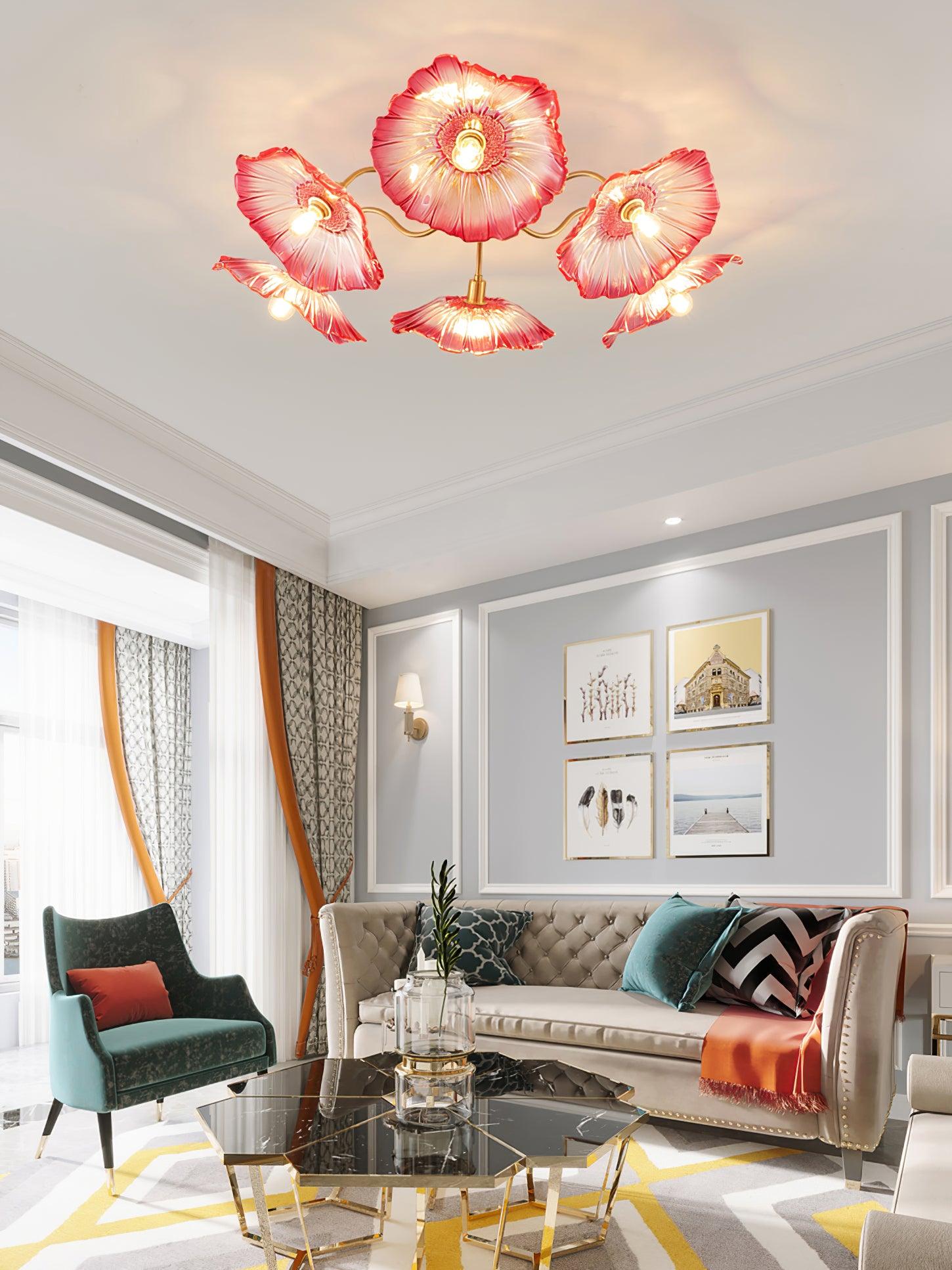 lotus-leaf-frosted-glass-ceiling-light-modern-gold-chandelier-for-living-room