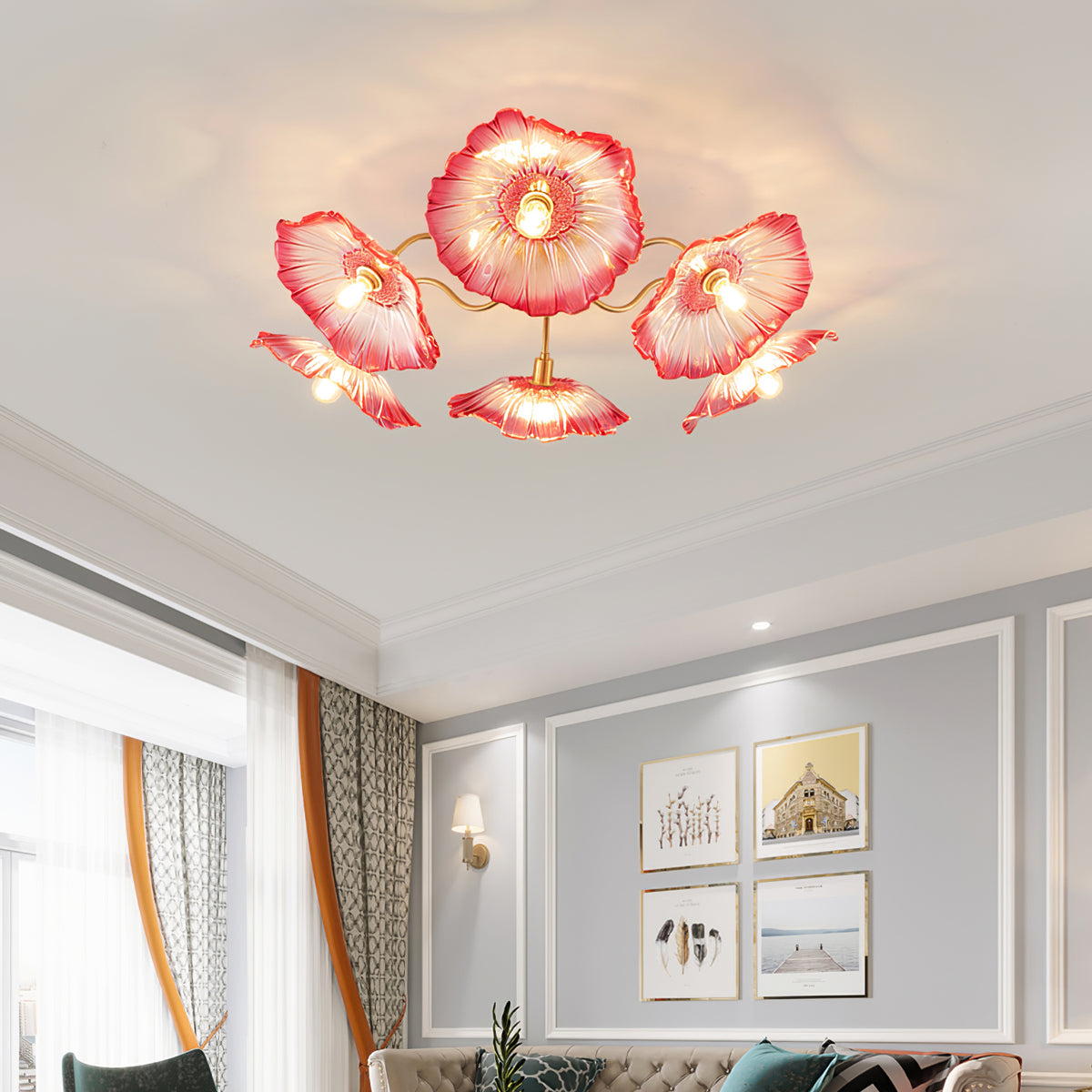 lotus-leaf-frosted-glass-ceiling-light-modern-gold-chandelier-for-living-room
