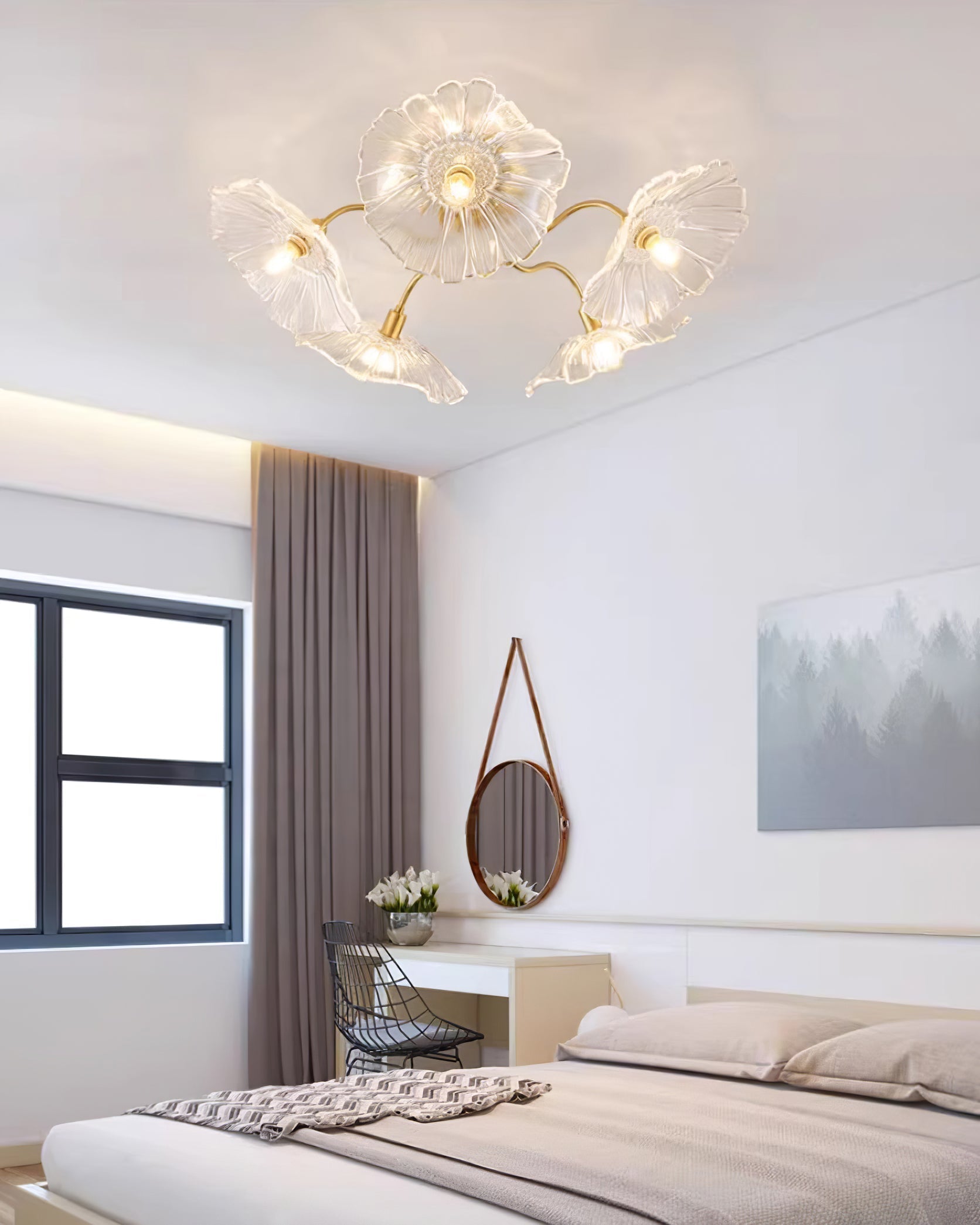 lotus-leaf-frosted-glass-ceiling-light-modern-gold-chandelier-for-living-room