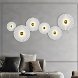 Lotus Leaf Round Pleated LED Wall Sconce Modern White Decorative Light Fixture