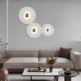 Lotus Leaf Round Pleated LED Wall Sconce Modern White Decorative Light Fixture