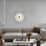 Lotus Leaf Round Pleated LED Wall Sconce Modern White Decorative Light Fixture