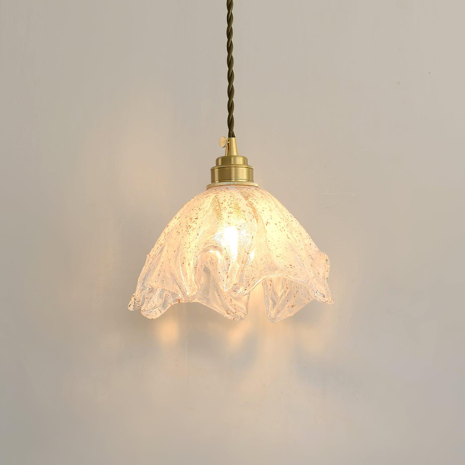 lotus-shape-brass-and-etched-crystal-glass-small-pendant-lamp-for-kitchen-and-hallway-lighting