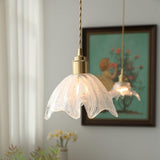 lotus-shape-brass-and-etched-crystal-glass-small-pendant-lamp-for-kitchen-and-hallway-lighting