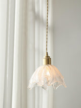 lotus-shape-brass-and-etched-crystal-glass-small-pendant-lamp-for-kitchen-and-hallway-lighting