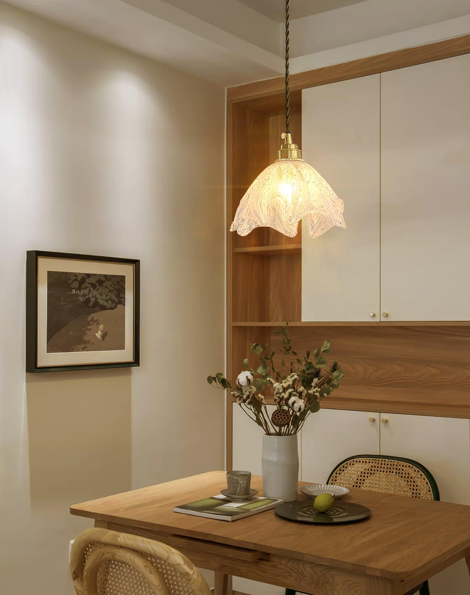 lotus-shape-brass-and-etched-crystal-glass-small-pendant-lamp-for-kitchen-and-hallway-lighting