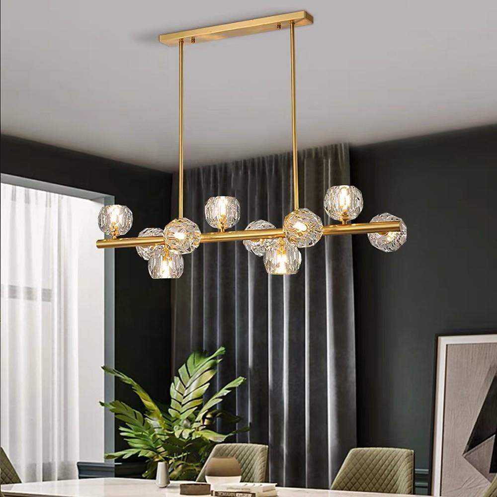 Modern Crystal Globe Cluster Flush Mount Ceiling Light with Metal Frame and LED Illumination