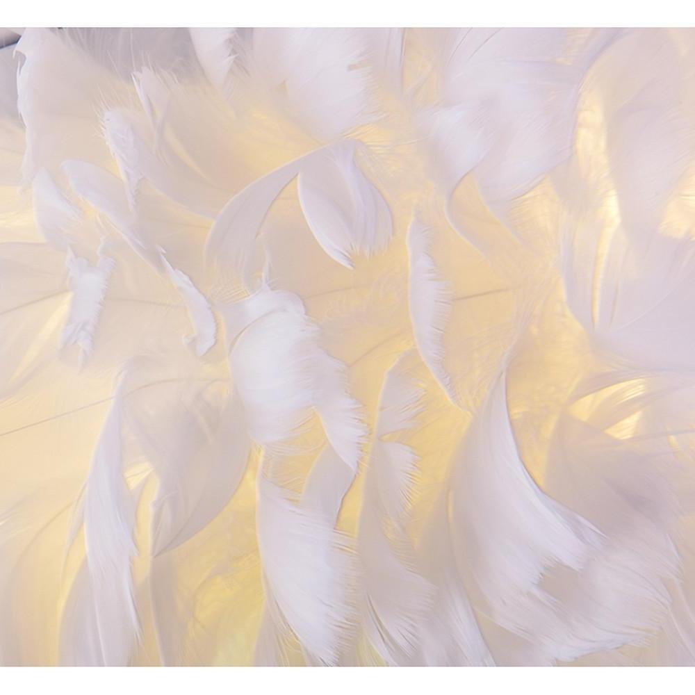 Modern Round Feather LED Flush Mount Ceiling Light for Bedroom and Nursery