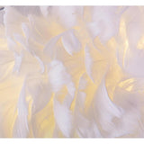 Modern Round Feather LED Flush Mount Ceiling Light for Bedroom and Nursery