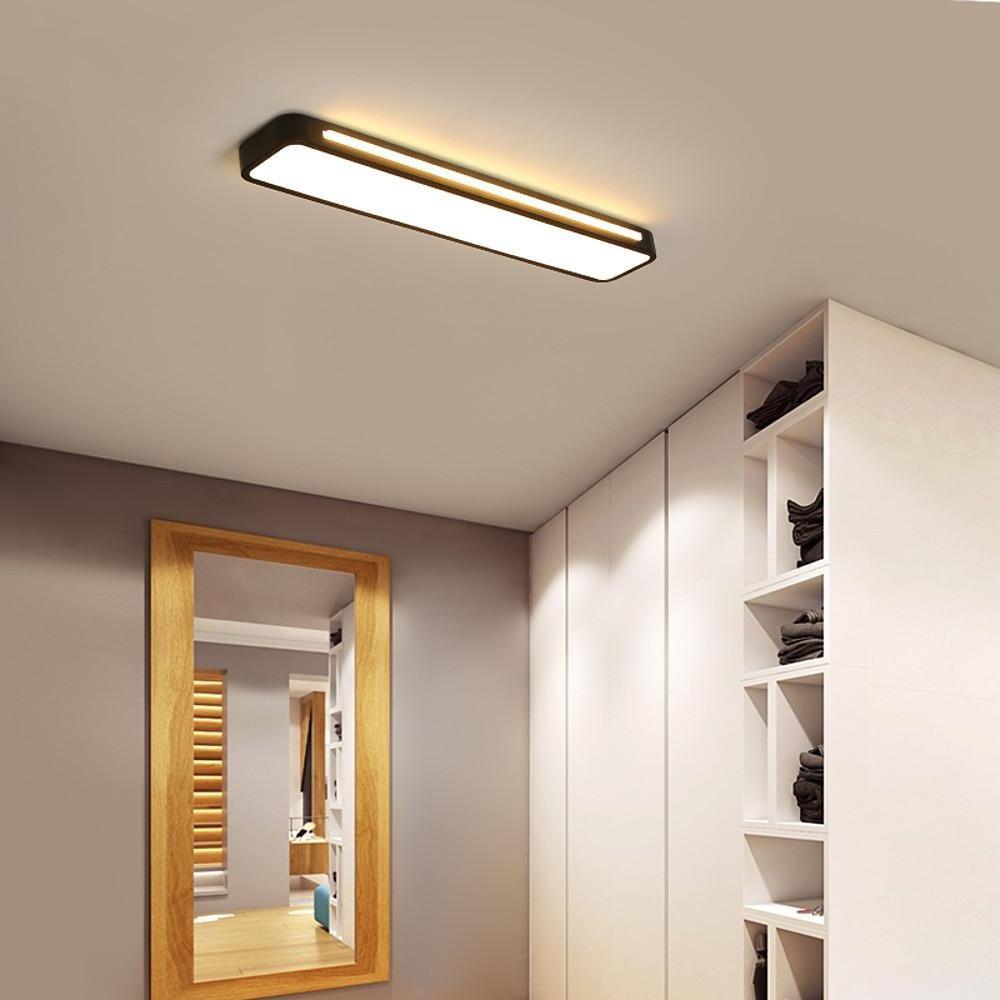 Modern Minimalist Geometric Rectangular LED Flush Mount Ceiling Light for Kitchen and Living Room