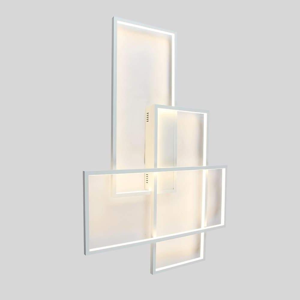 Modern Rectangular Three Tier LED Flush Mount Ceiling Light with Integrated Central Panel
