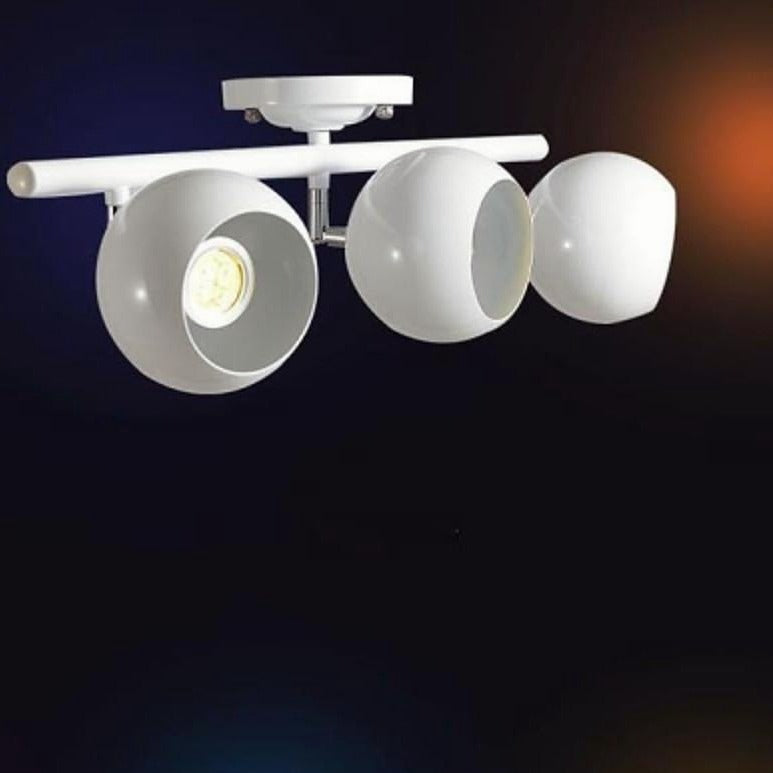 Modern 3 Light Bowled Metal Semi Flush Mount Ceiling Fixture for Bright Bedroom and Hallway Lighting