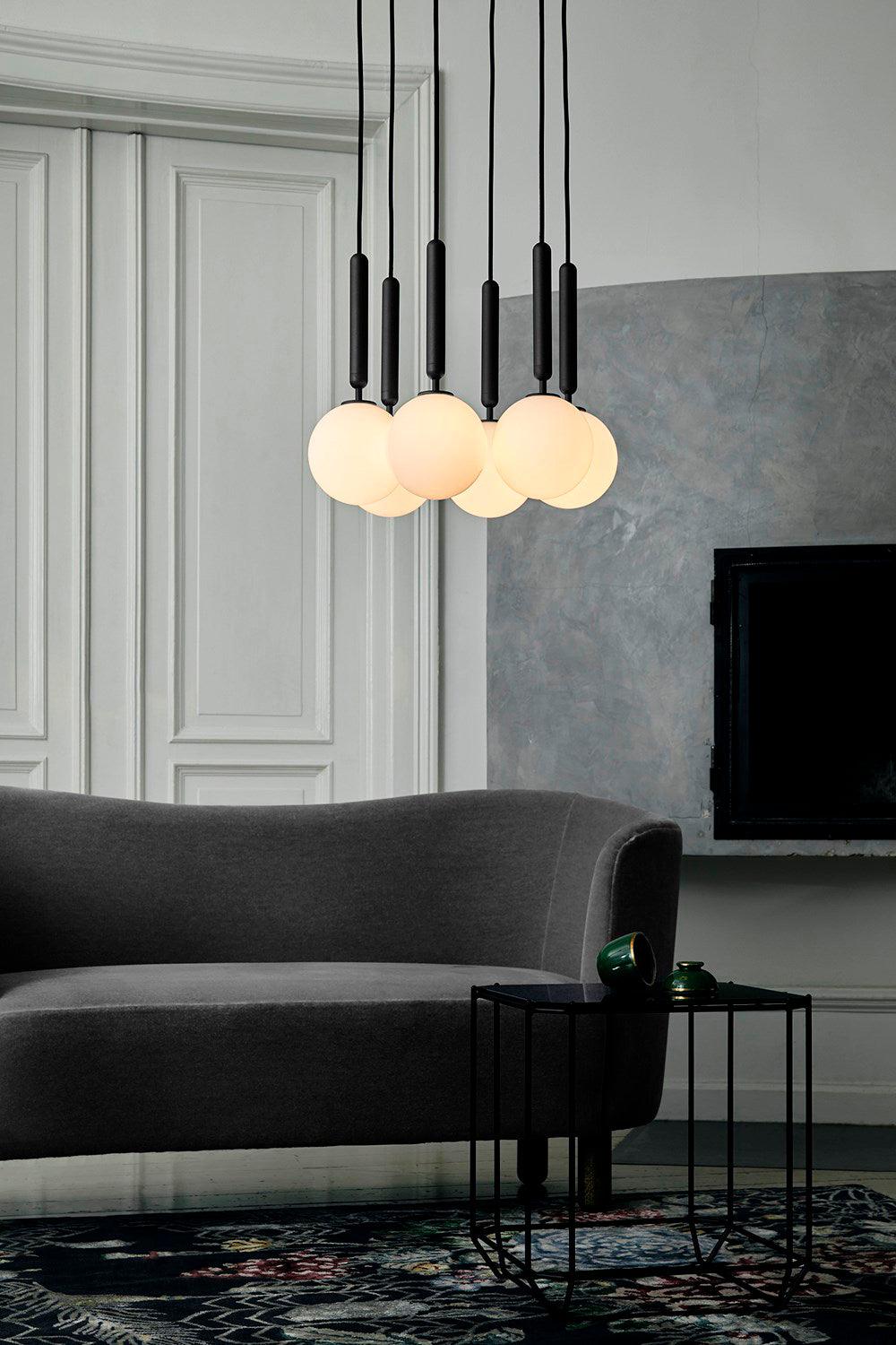 Luminae Glass Sphere Pendant Light Modern Nordic Hanging Lamp for Kitchen and Dining Room