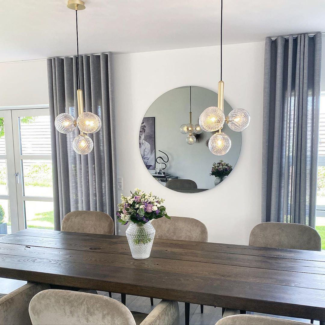 Luminae Glass Sphere Pendant Light Modern Nordic Hanging Lamp for Kitchen and Dining Room