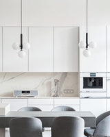 Luminae Glass Sphere Pendant Light Modern Nordic Hanging Lamp for Kitchen and Dining Room