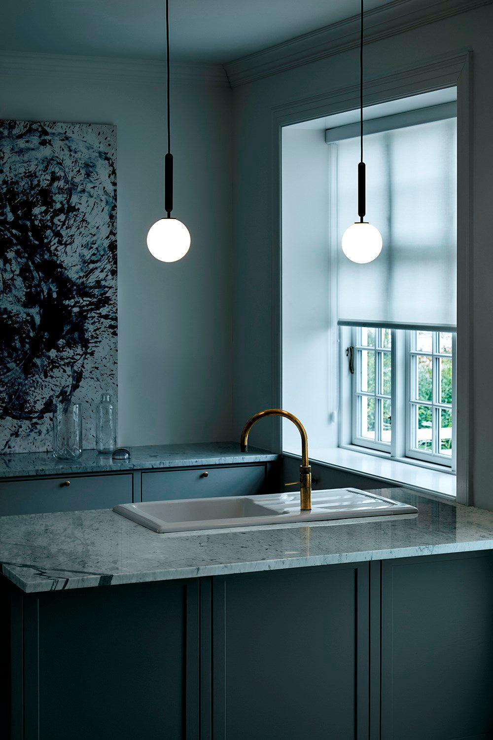 Luminae Glass Sphere Pendant Light Modern Nordic Hanging Lamp for Kitchen and Dining Room