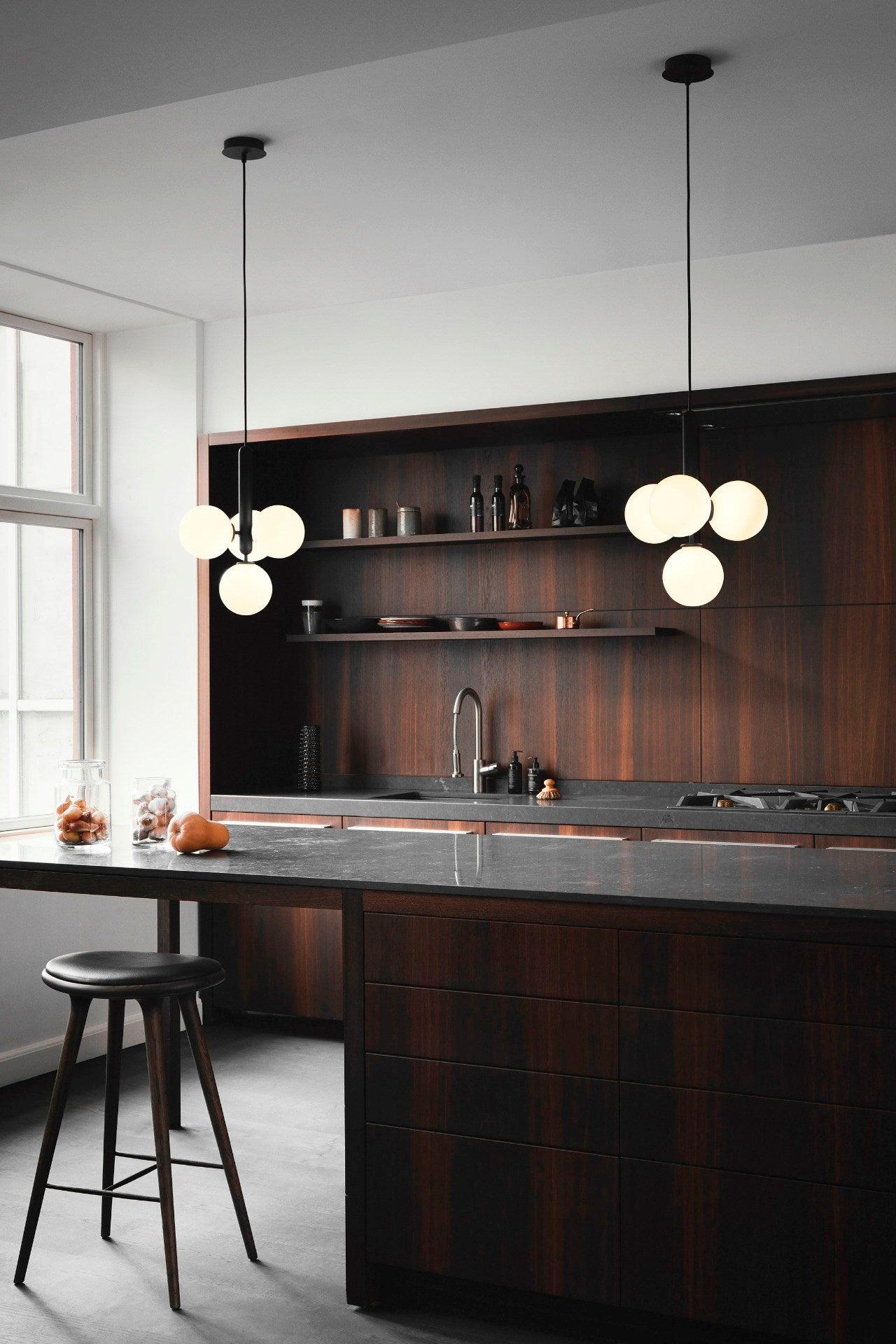 Luminae Glass Sphere Pendant Light Modern Nordic Hanging Lamp for Kitchen and Dining Room