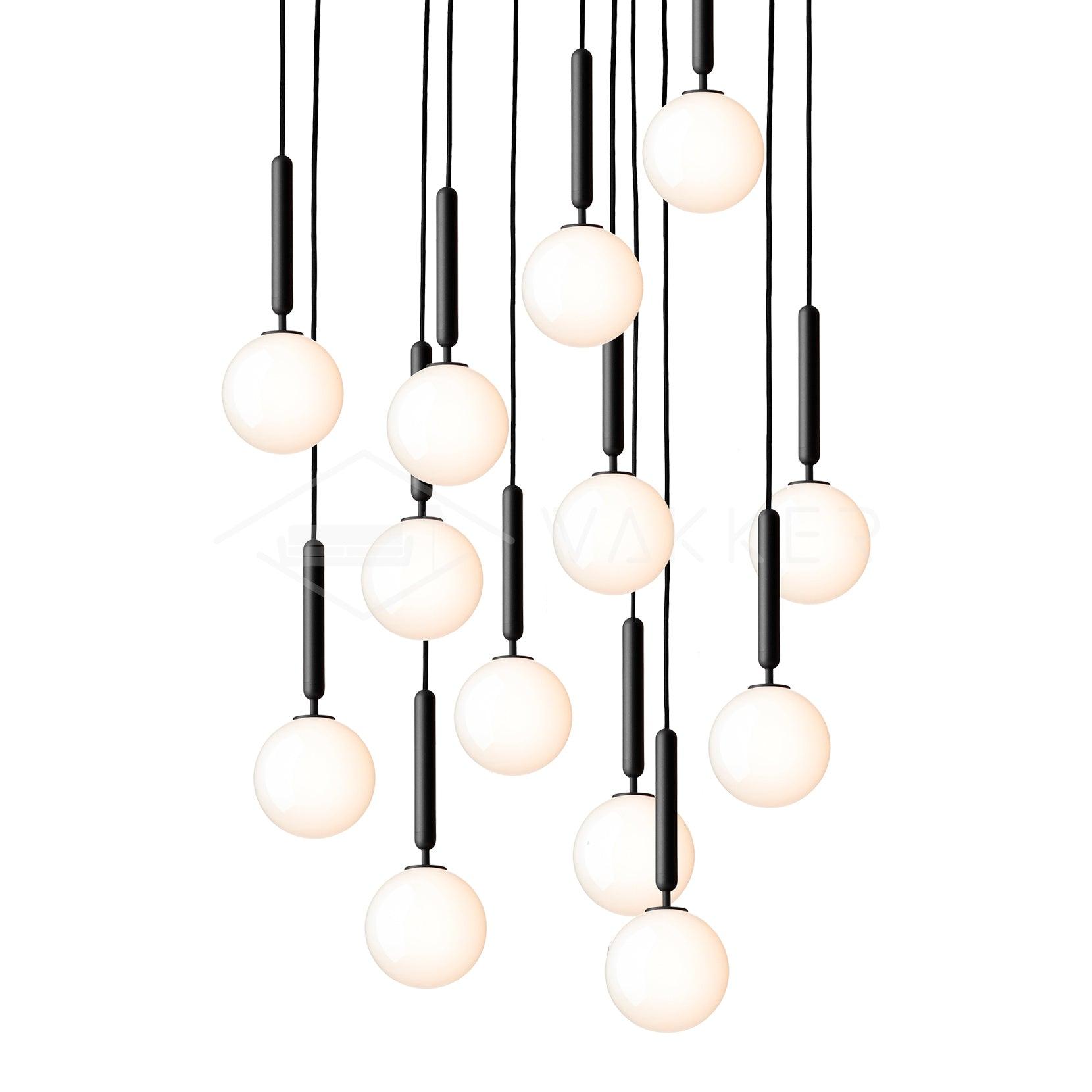 Luminae Glass Sphere Pendant Light Modern Nordic Hanging Lamp for Kitchen and Dining Room