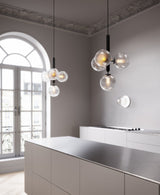 Luminae Glass Sphere Pendant Light Modern Nordic Hanging Lamp for Kitchen and Dining Room