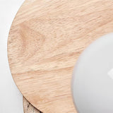 Lunar Eclipse Modern Glass Globe Wall Lamp with Travertine and Wood Base