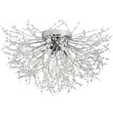 Elegant Crystal LED Flush Mount Ceiling Light Traditional Metal Chandelier Lighting Fixture