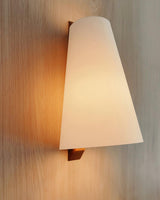 Lupe Minimalist Conical Rice Paper Wall Sconce with Walnut Wood Base Set of 2