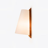 Lupe Minimalist Conical Rice Paper Wall Sconce with Walnut Wood Base Set of 2