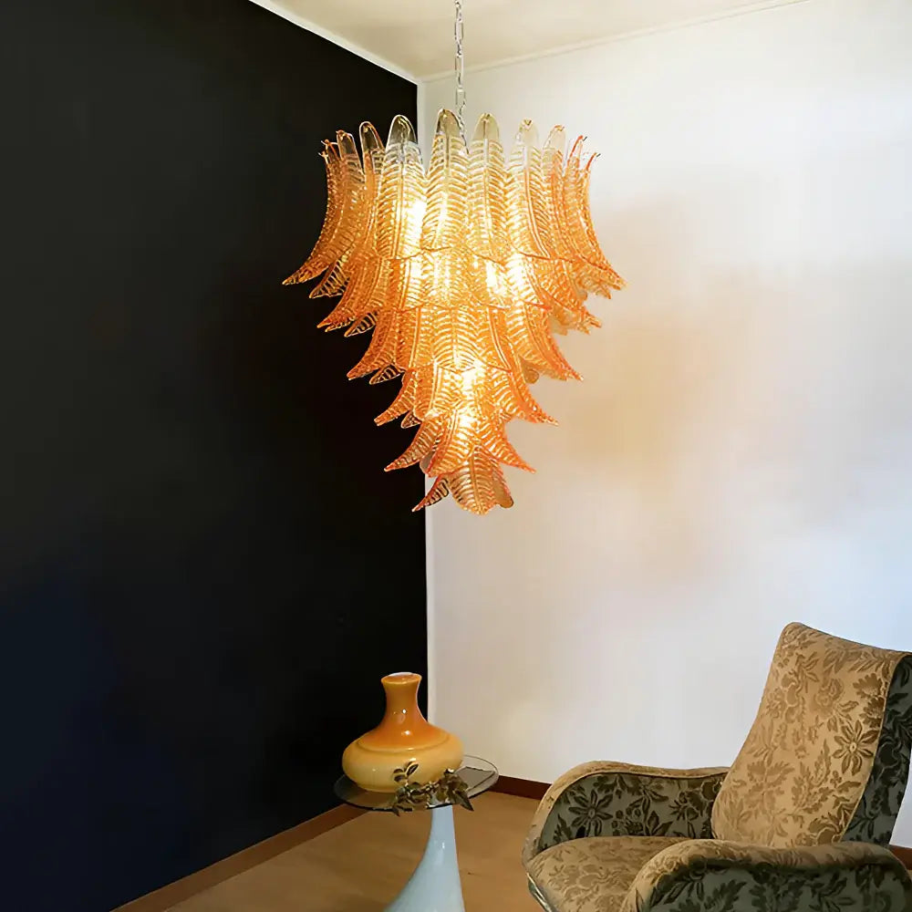 luxurious-murano-style-amber-glass-petal-chandelier-elegant-handcrafted-ceiling-light-fixture