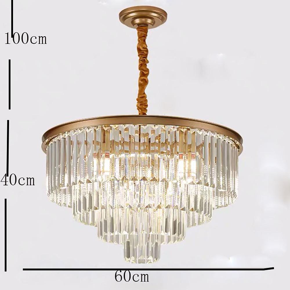 Luxury 4 Layer Crystal Chandelier Modern Metal Pendant Light for Entryway and Dining Room