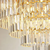 Luxury 4 Layer Crystal Chandelier Modern Metal Pendant Light for Entryway and Dining Room
