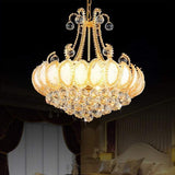 Luxury 8 Light Round Crystal Chandelier for Living Room Vintage Gold Silver Metal Pendant Light Fixture