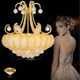 Luxury 8 Light Round Crystal Chandelier for Living Room Vintage Gold Silver Metal Pendant Light Fixture