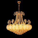 Luxury 8 Light Round Crystal Chandelier for Living Room Vintage Gold Silver Metal Pendant Light Fixture