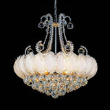 Luxury 8 Light Round Crystal Chandelier for Living Room Vintage Gold Silver Metal Pendant Light Fixture