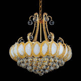 Luxury 8 Light Round Crystal Chandelier for Living Room Vintage Gold Silver Metal Pendant Light Fixture