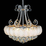 Luxury 8 Light Round Crystal Chandelier for Living Room Vintage Gold Silver Metal Pendant Light Fixture