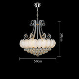 Luxury 8 Light Round Crystal Chandelier for Living Room Vintage Gold Silver Metal Pendant Light Fixture