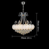 Luxury 8 Light Round Crystal Chandelier for Living Room Vintage Gold Silver Metal Pendant Light Fixture