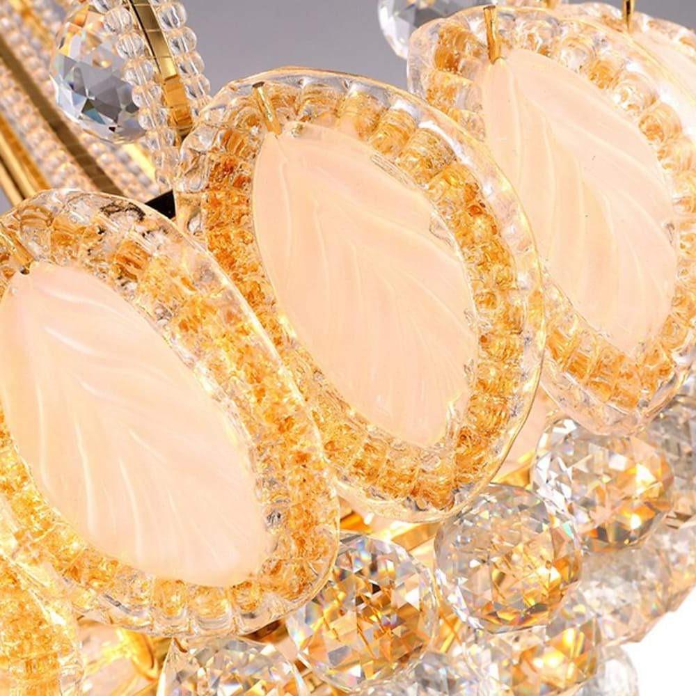 Luxury 8 Light Round Crystal Chandelier for Living Room Vintage Gold Silver Metal Pendant Light Fixture