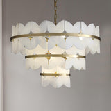 Luxury Alabaster Cloudscape Chandelier Brass Finished Modern Ceiling Pendant Fixture