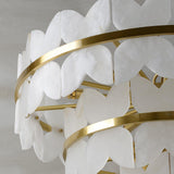 Luxury Alabaster Cloudscape Chandelier Brass Finished Modern Ceiling Pendant Fixture