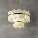 Luxury Alabaster Cloudscape Chandelier Brass Finished Modern Ceiling Pendant Fixture